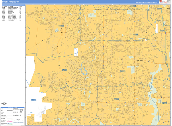 South Jordan, UT Zip Code Map